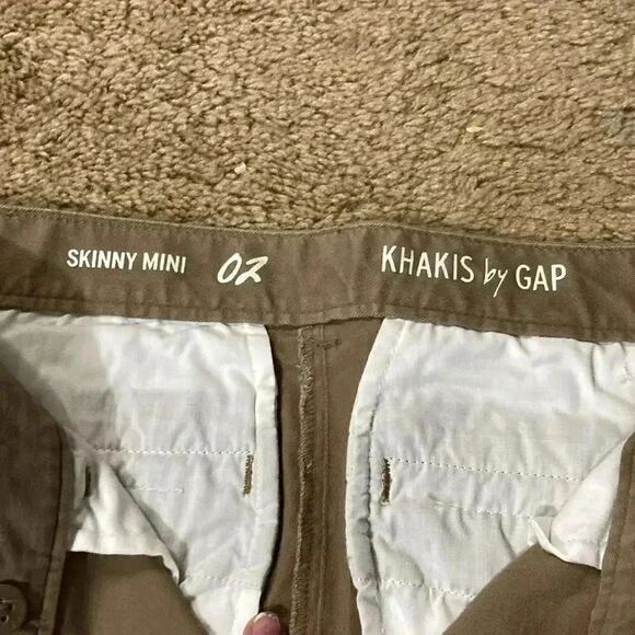 Gap Pants Size 2 Womens Beige Khaki Career Work Stretch Mid Rise Skinny Mini - Picture 7 of 8